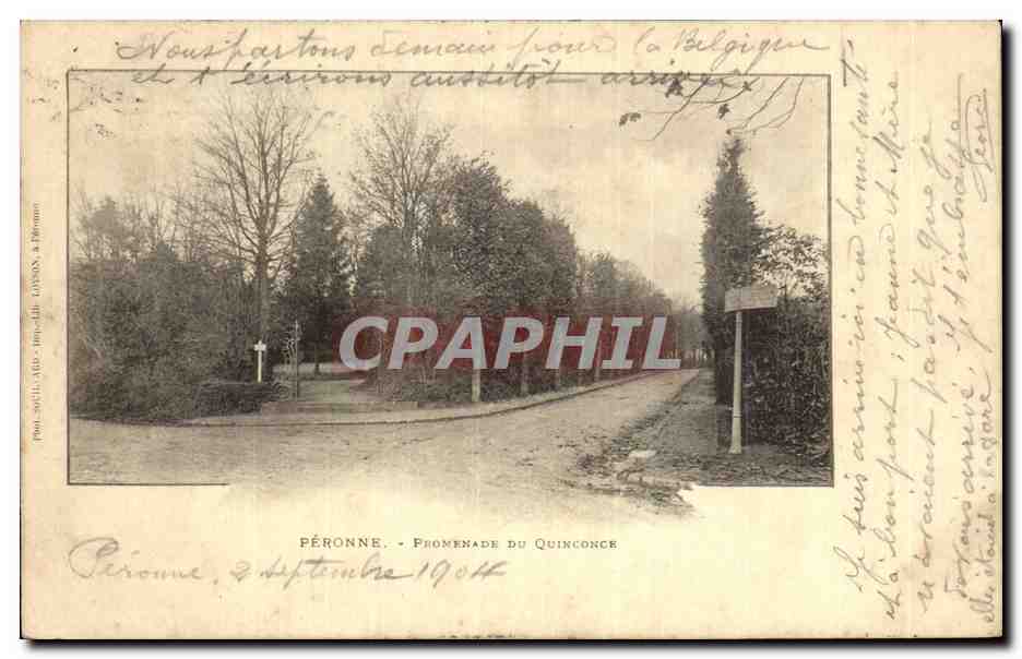 CPA Peronne Promenade du Quinconce