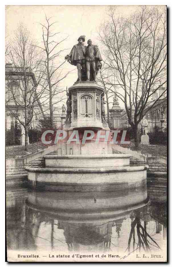 CPA Bruxelles la statue d Egmont et de Hern 