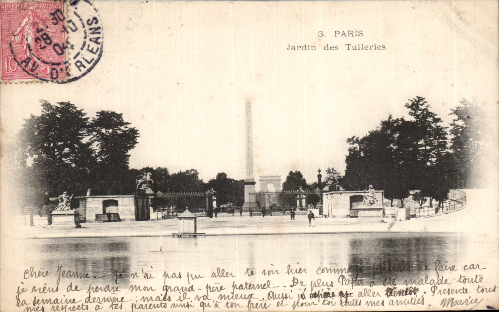 CPA Paris Jardin des Tuileries ARc de triomphe 