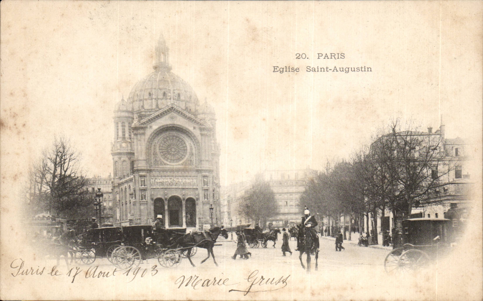CPA Paris Eglise Saint Augustin