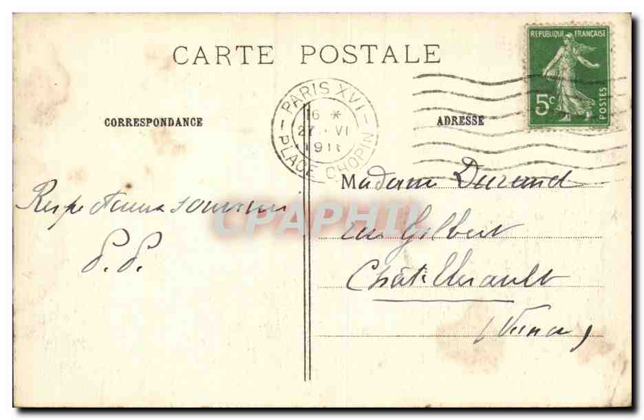 CPA Paris Bois de Boulogne Entree du jardin d acclimatation — Rückseite