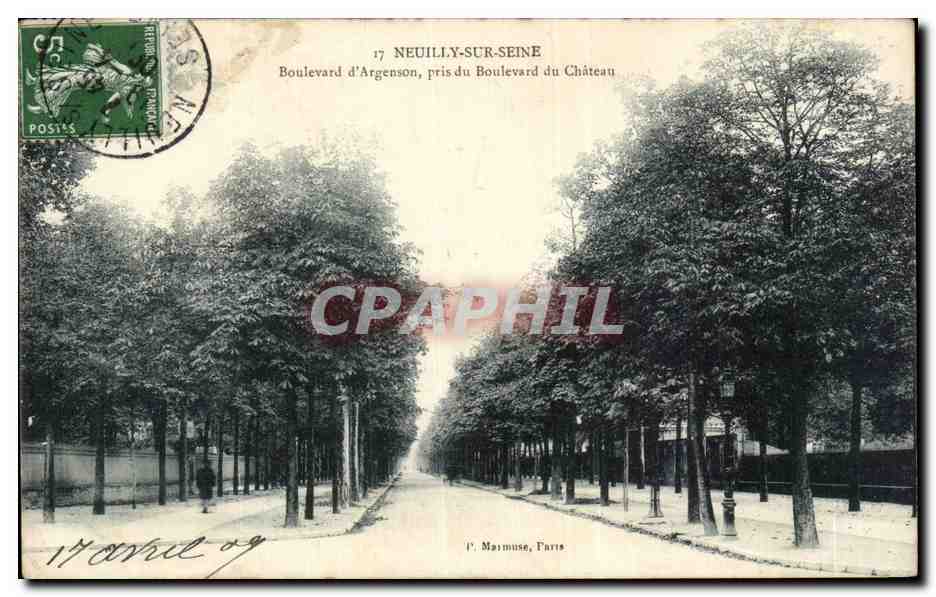 CPA Neuilly sur Seine Boulevard d Argenson pris du boulevard du chateau