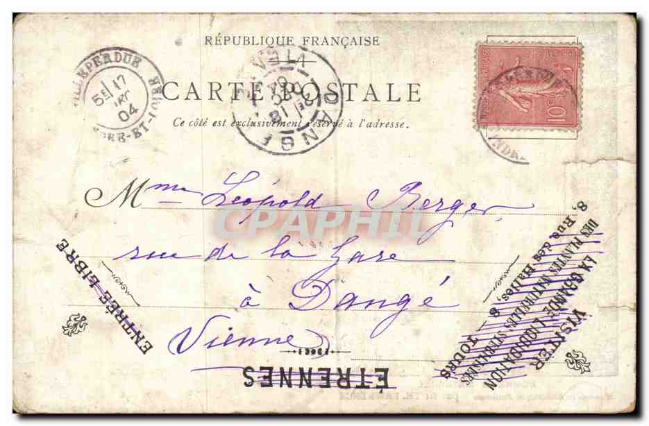 CPA Bonheur maternel Lawrence — Rückseite