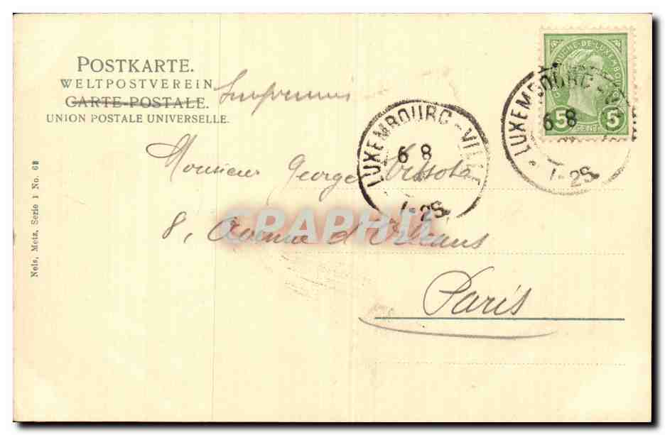 CPA Luxembourg Les trois glands  — Rückseite