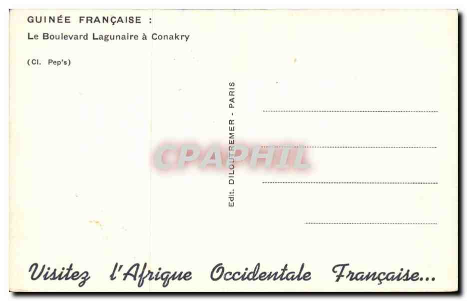 CPA Guinee Francaise Boulevard lagunaire a Conakry — Rückseite