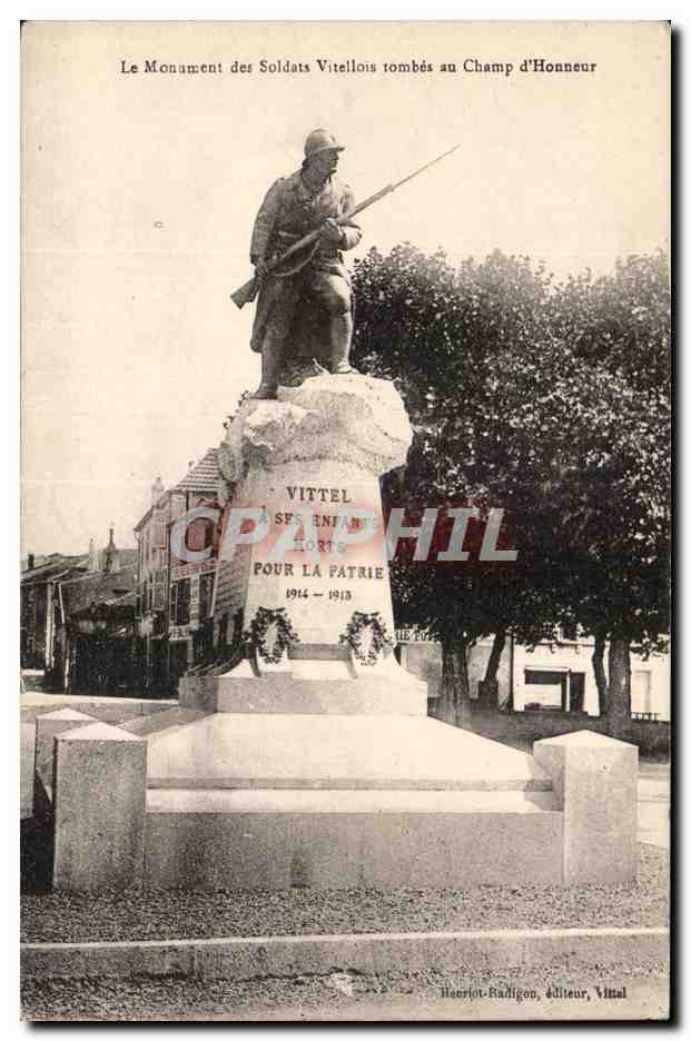 CPA Vittel Le monument des soldats vitellois tombes au champ d honneur