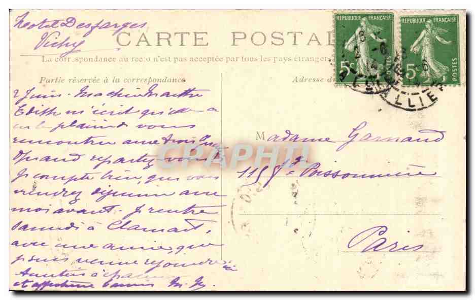 CPA Vichy Le quai et l Allier  — Verso