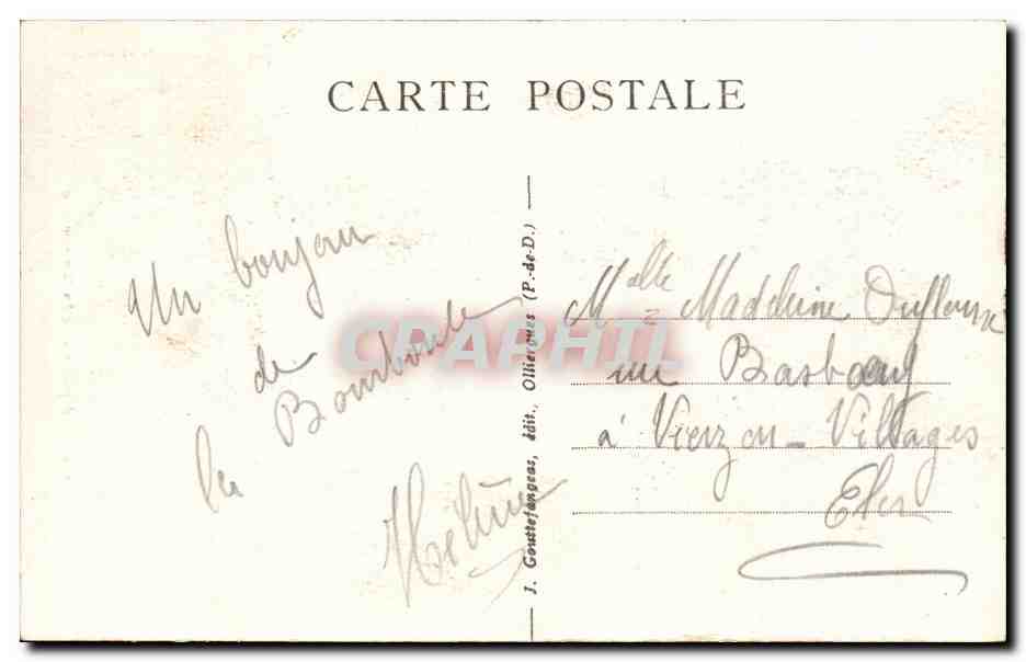 CPA La Bourboule Le grand pont sur la Dordogne — Rückseite