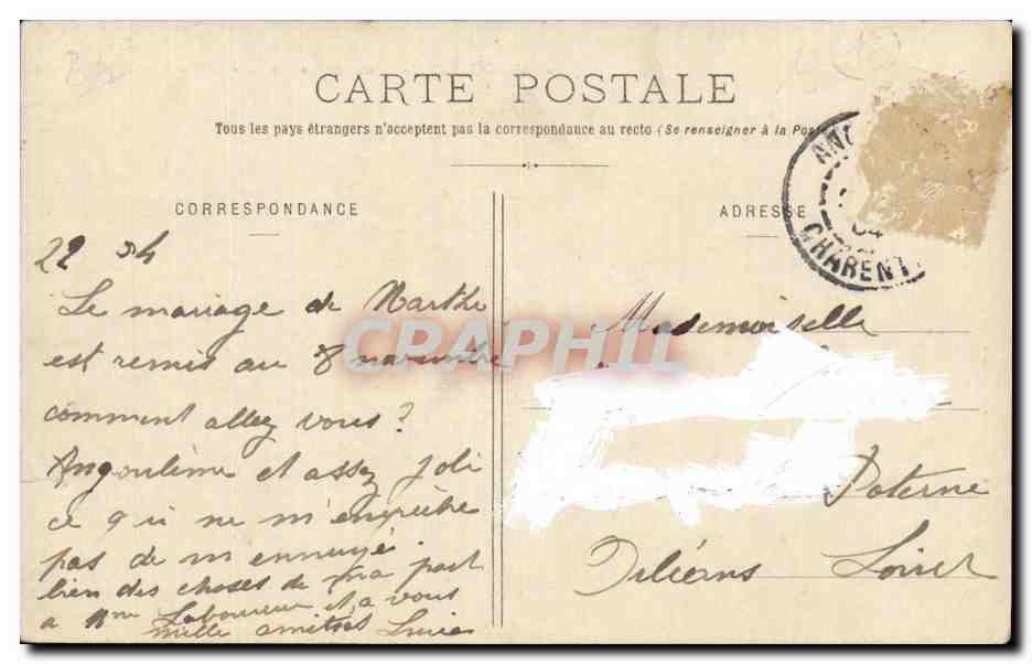 CPA Angouleme Route de Bordeaux Eglise Saint Ausone — Rückseite