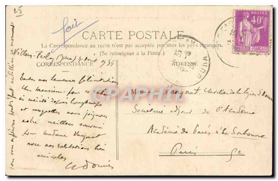 CPA Besancon Vue generale prise de Bregille — Rückseite
