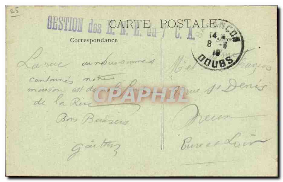 Besançon — Théâtre et Rue Megevand — G. L. B. — Rückseite