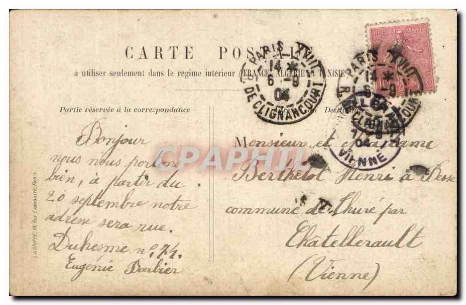 CPA Paris Boulevard de la Madeleine — Rückseite