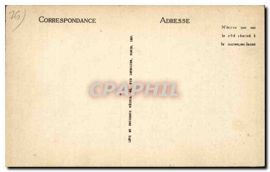 CPA Cathedrale de Rouen Les bas reliefs du portail des libraires Homme a tete de boeuf — Verso