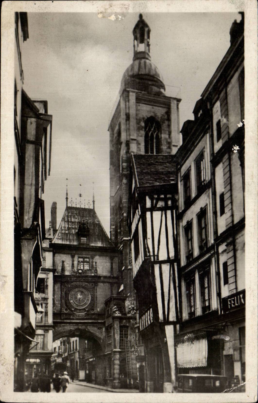 CPA Rouen Beffroi la grosse horloge