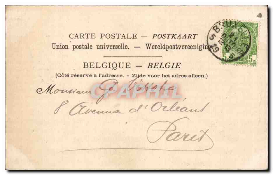 CPA Bruxelles Eglise Ste Gudule — Rückseite