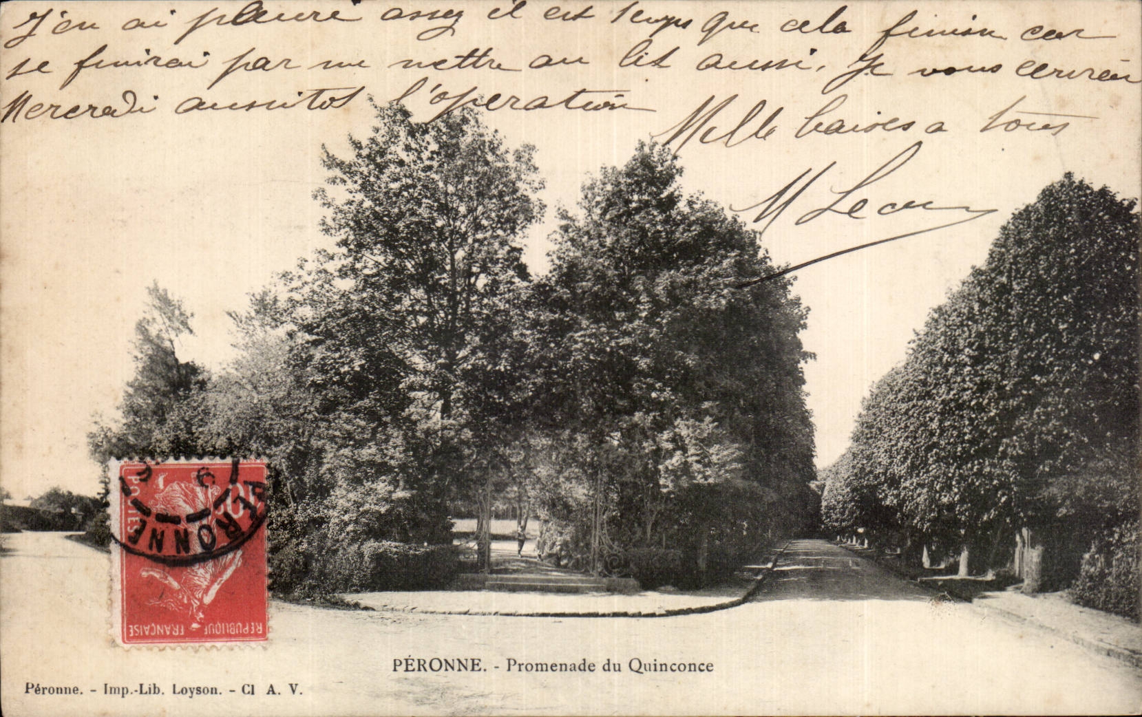 CPA Peronne Promenade du Quinconce