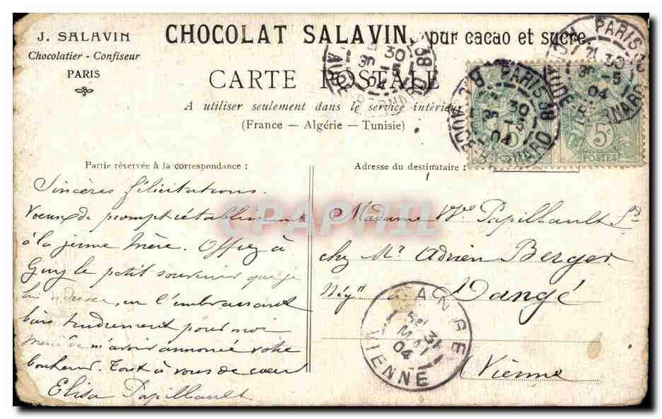 CPA Fantaisie enfant — Rückseite