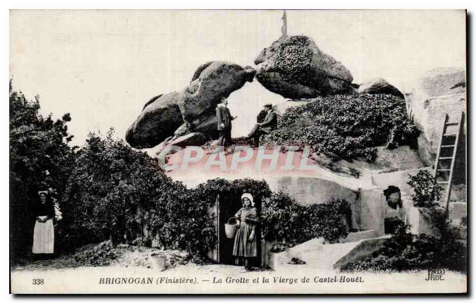 CPA Brignogan La grotte et la vierge de Castel Houet 