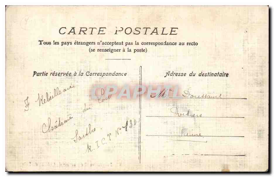 CPA Flee Chateau de la chevalerie  — Rückseite