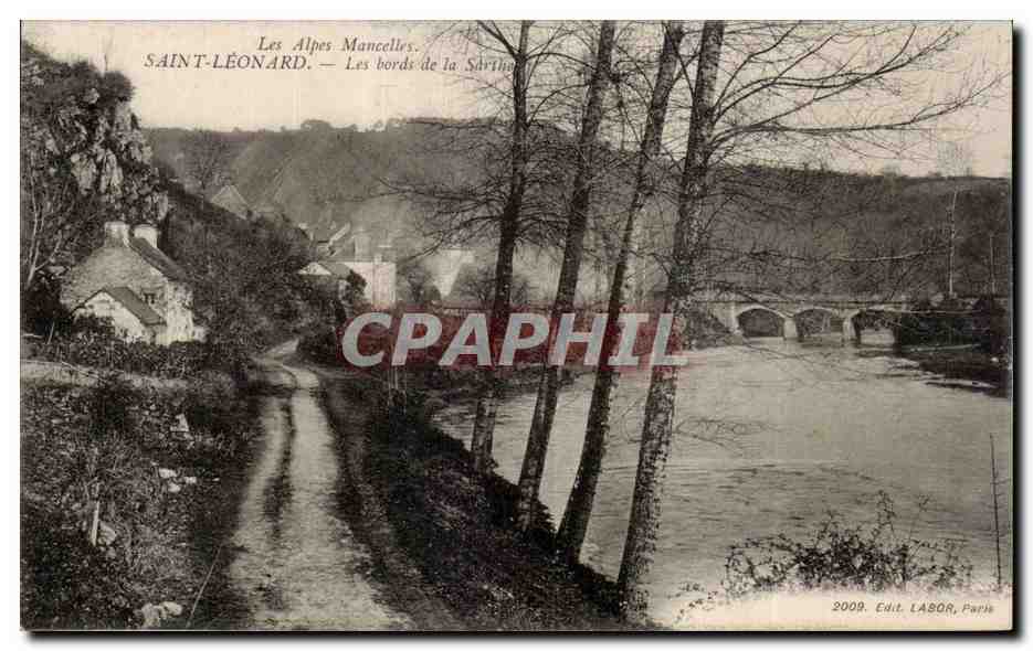 CPA Saint Leonard Les bords de la Sarthe
