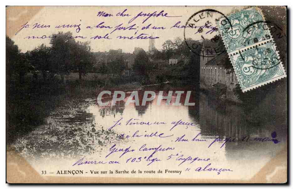 CPA Alencon Vue sur la Sarthe de la route de Fresnay