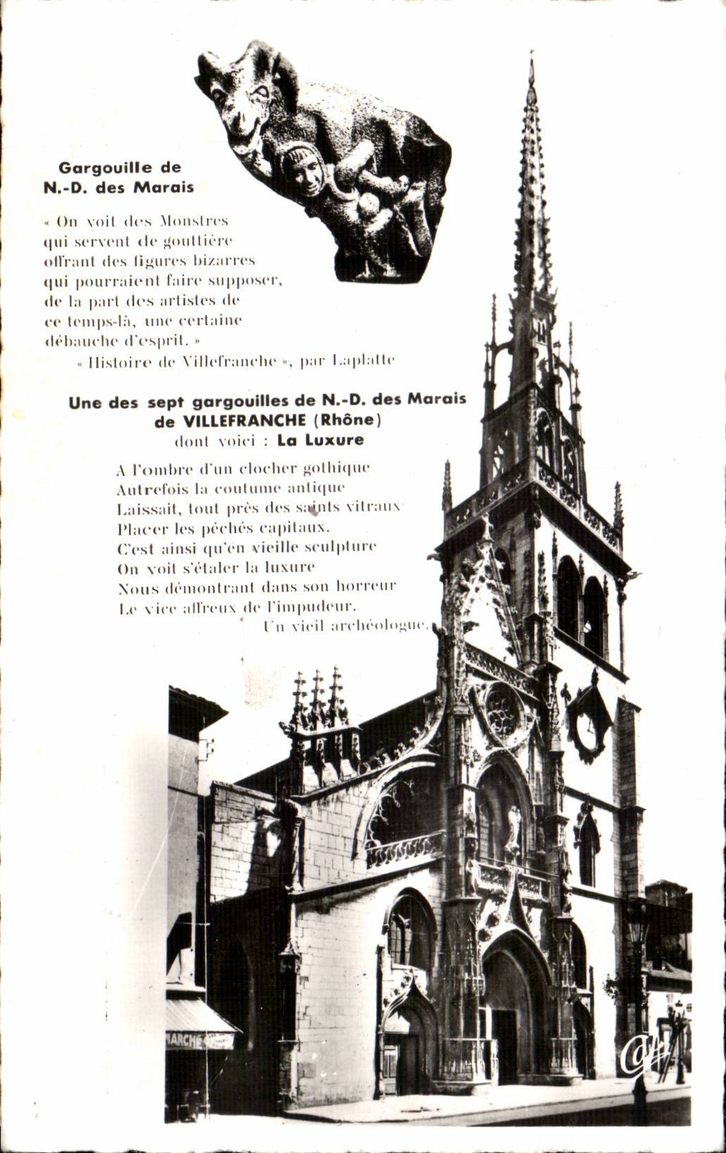 Église Notre-Dame des Marais — Gargouille gothique — Réal-Photo