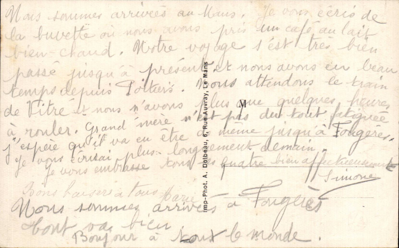 CPA Le Mans La Sarthe et les quais — Rückseite