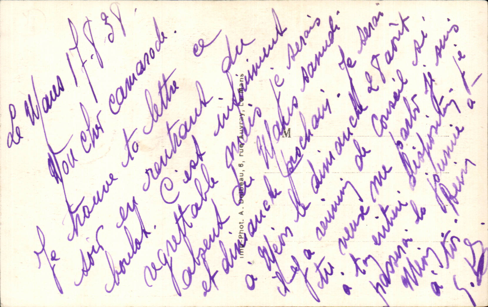 CPA Le Mans L hrologe fleurie  — Rückseite