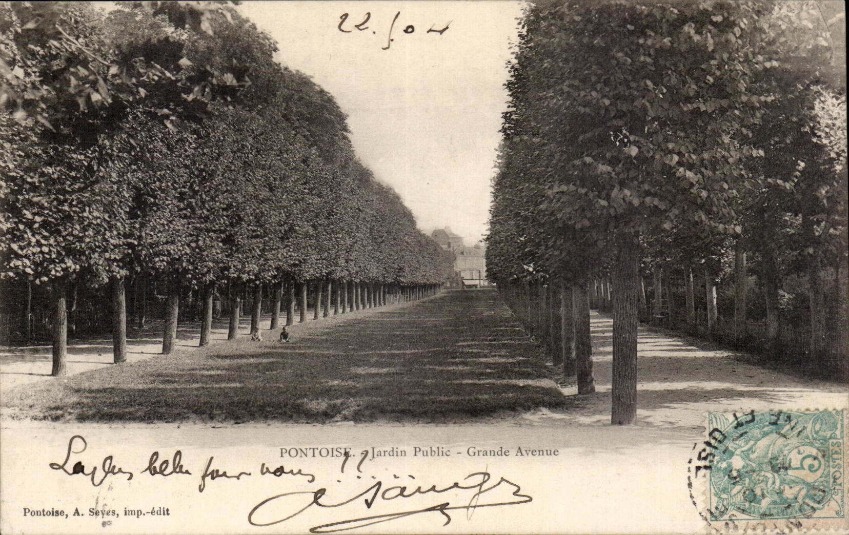 CPA Pontoise Jardin public Grande avenue