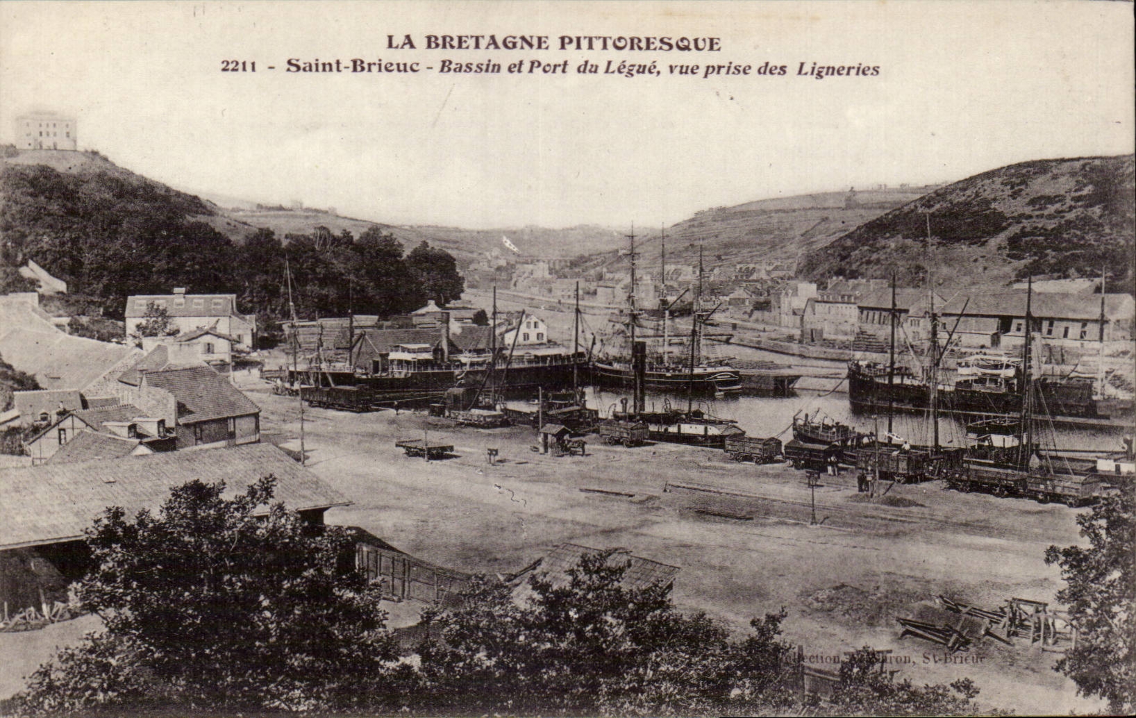Saint-Brieuc - Bassin et Port du Légué, vue prise des Ligneries — Collection B. Tron, Saint-Brieuc
