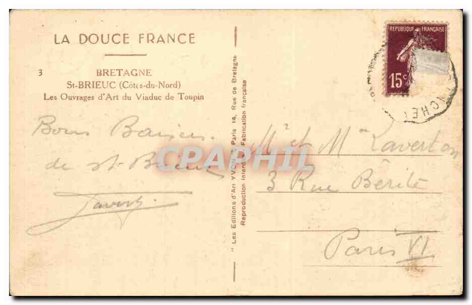 Viaduct of Toupin — Brittany — Les Éditions d'Art Viaduct of Toupin — Back