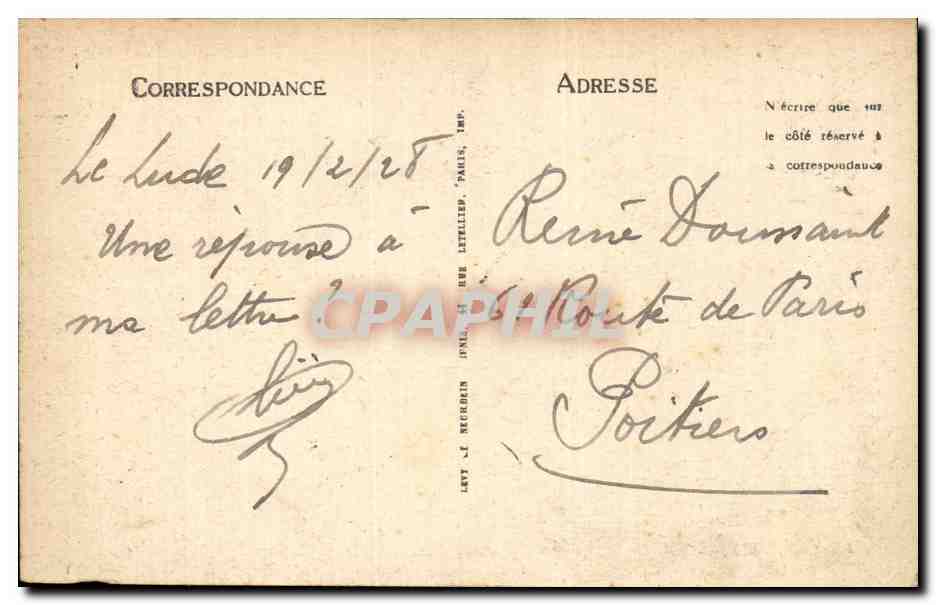 CPA Chateau de Lude Porte d entree du parc — Rückseite