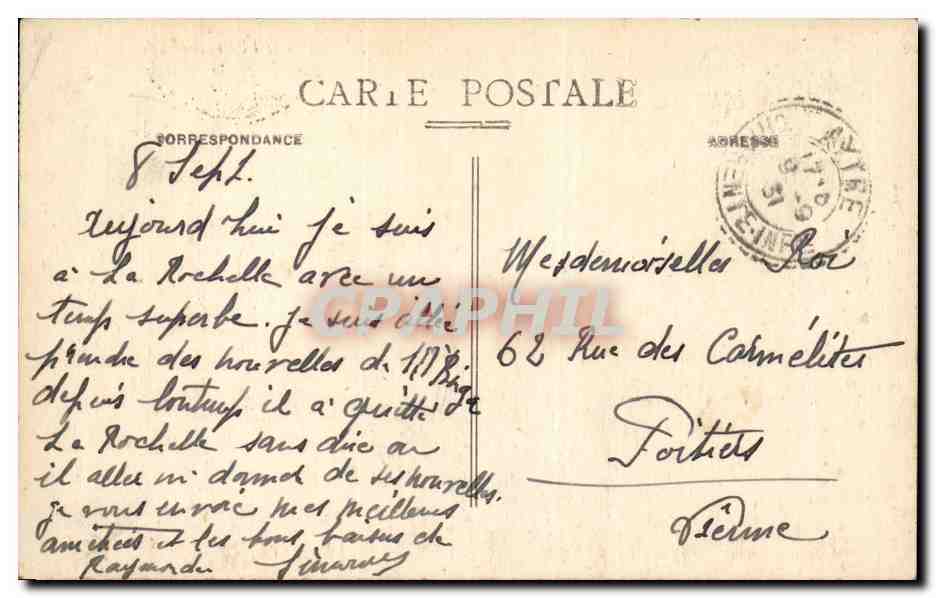CPA La Rochelle Casino du Mail facade sur la promenade — Verso