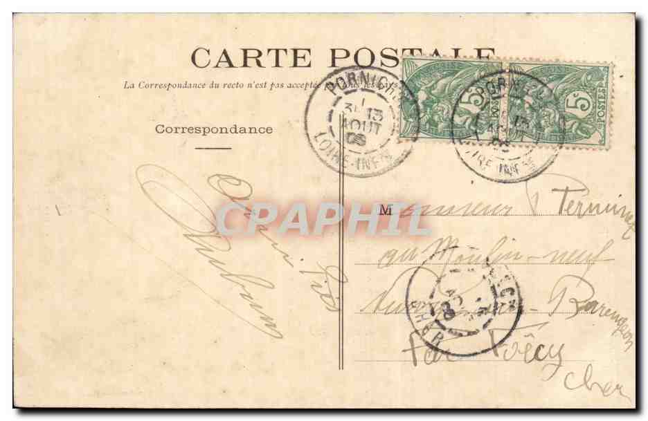 CPA Pornichet Vue generale de la plage — Rückseite