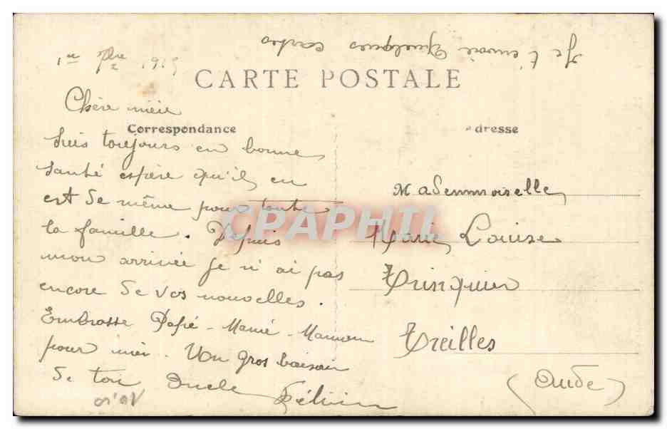 CPA Fixin Buste du capitaine Noisot fondateur du parc — Rückseite