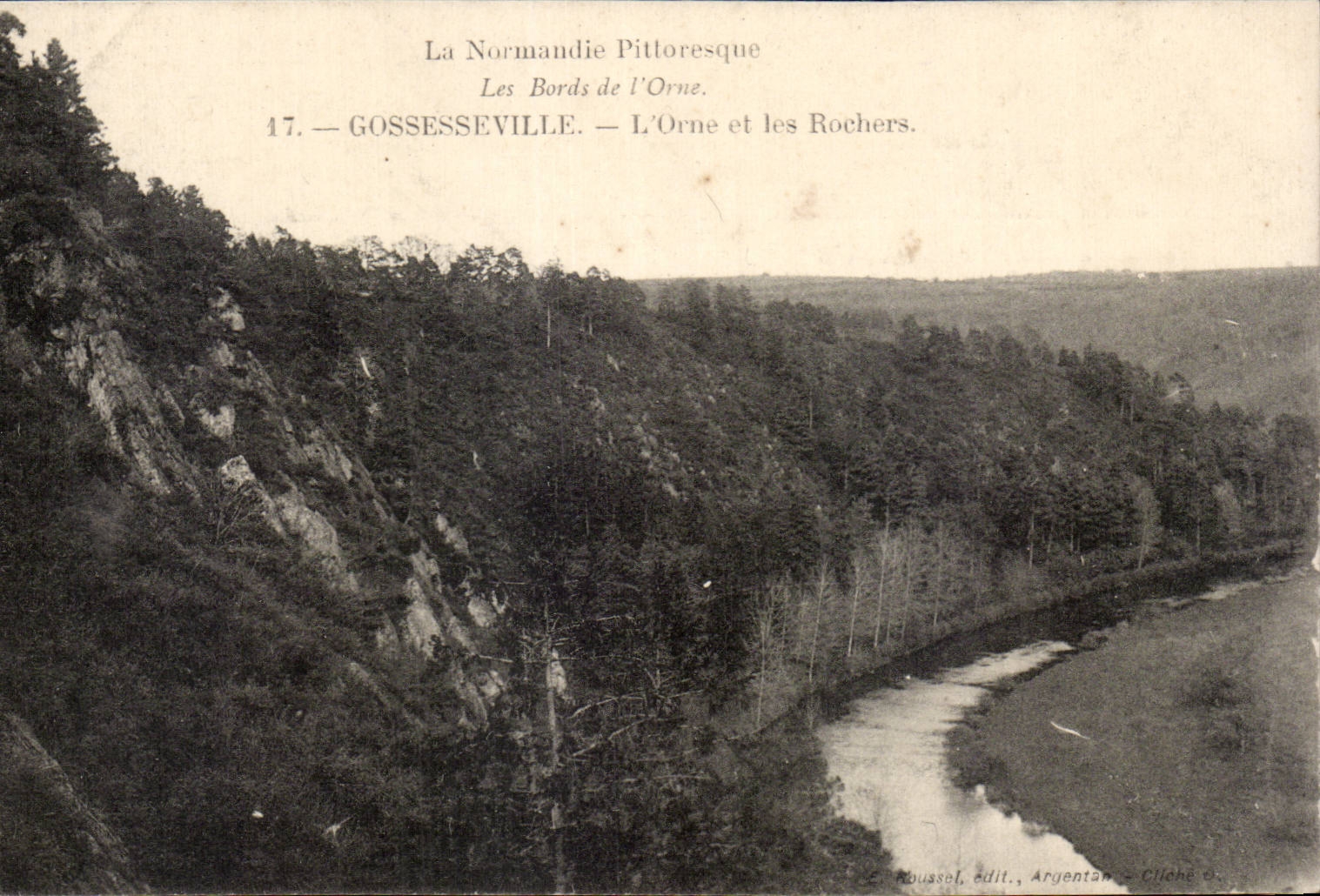 CPA Gossesseville L Orne et les rochers Bords de l orne