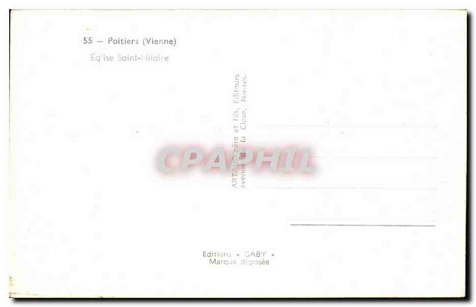 CPA Poitiers Eglise Saint Hilaire — Verso