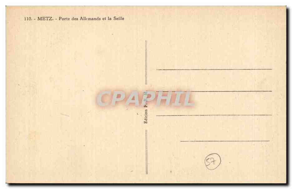 Metz - Porte des Allemands et la Seille — Édition P.-M. — Back