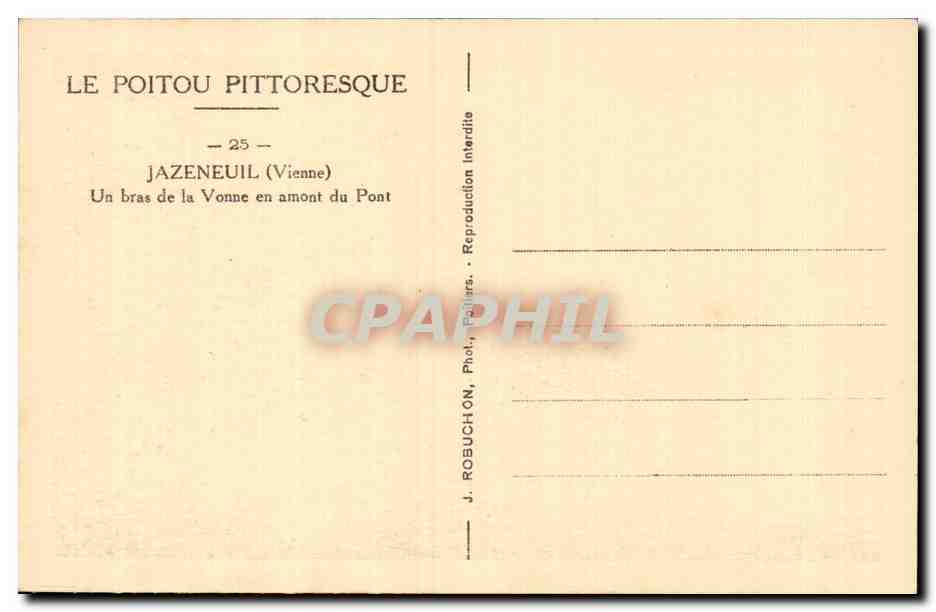 Jazeneuil (Vienne) — Un bras de la Vonne en amont du Pont — J. ROBUEUCHON — Reverso