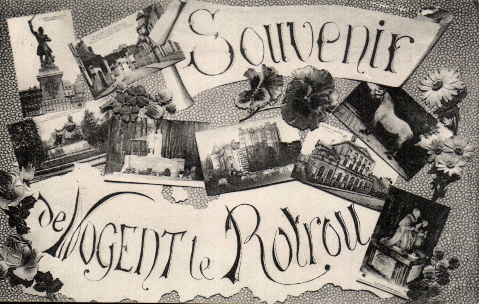 Souvenir de Mogent le Rotrou — collage de vues locales — éditeur inconnu