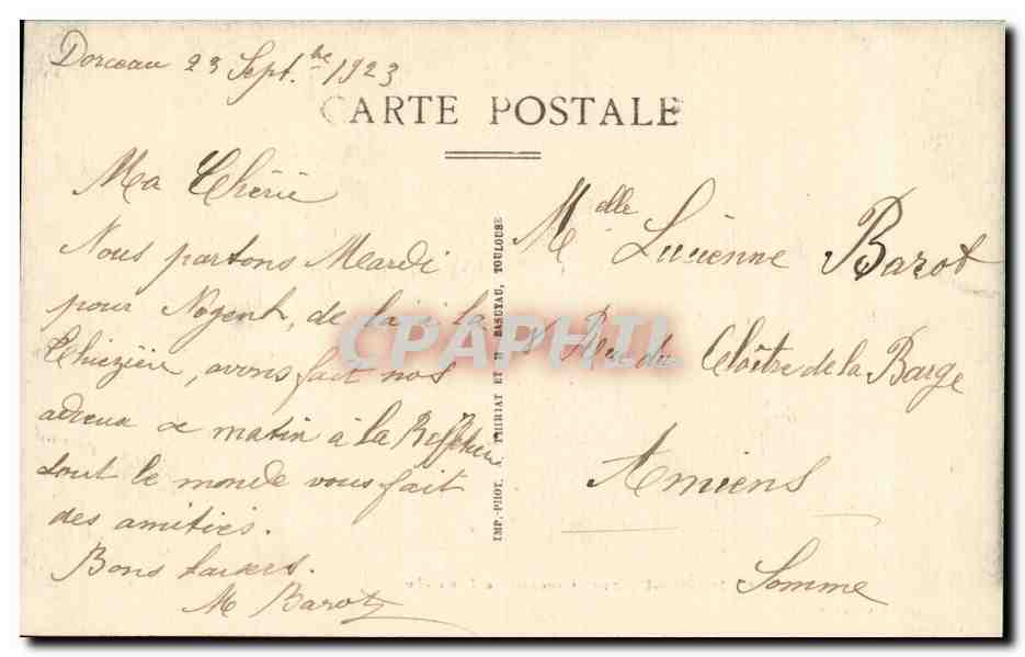 CPA Bellou sur Huisne La passerelle — Rückseite
