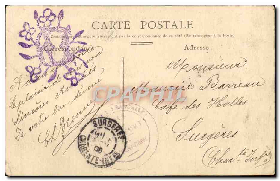Rochefort-sur-Mer — Intérieur de l'Hôpital Maritime — G.P. 6 — Verso
