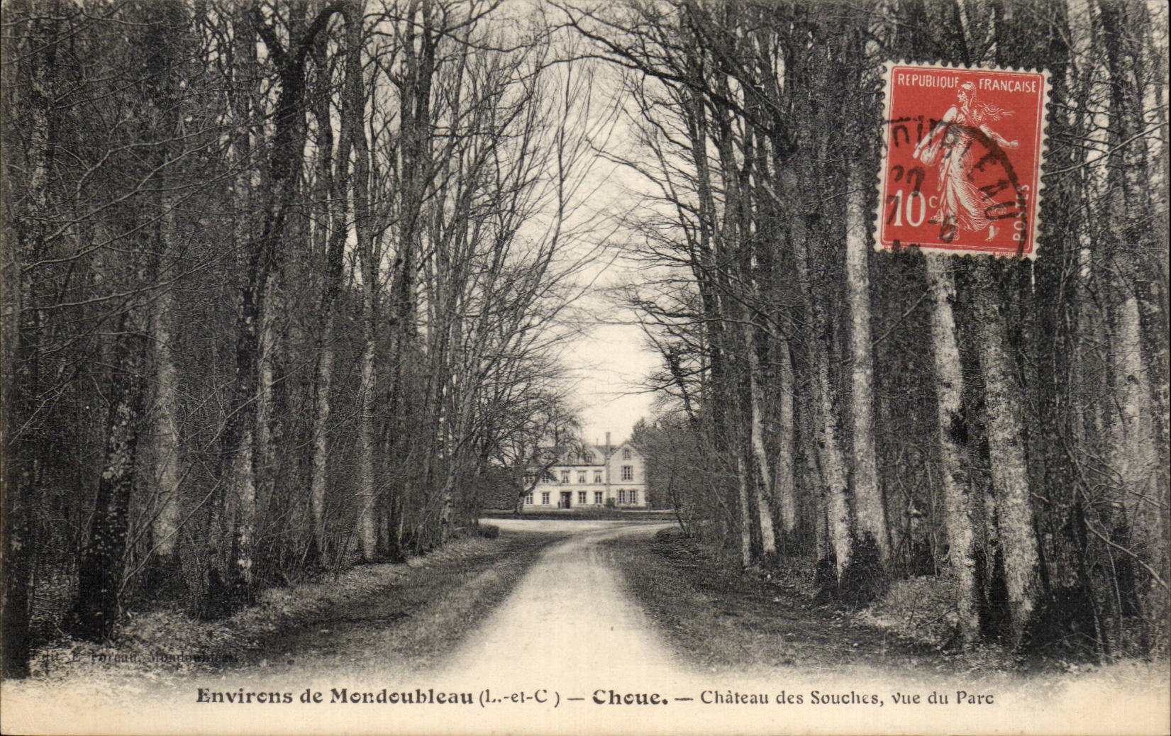 CPA Environs de Mondoubleau Choue Chateau des Souches vue du parc