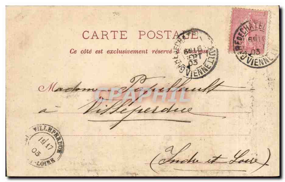 Chinon - Vue Exterieure de l enceinte du Chateau - CPA  — Rückseite