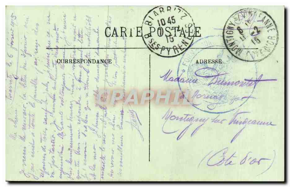 Biarritz - Port des Pecheurs - CPA  — Verso