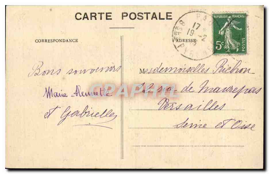 Pau - Vue prise des Bords du Gave - CPA  — Rückseite