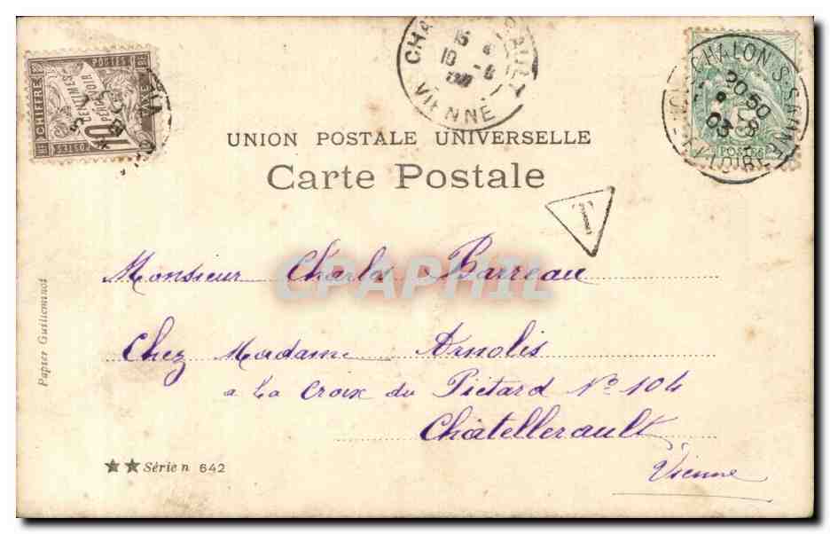 Femme pêchant à la Source Enchantée — Clirbé Stèbbing, Série n° 842 — Verso