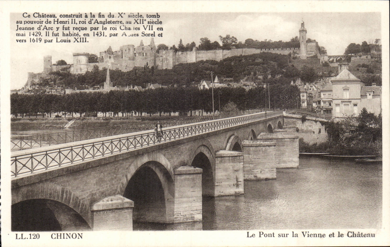 Chinon - Le Pont sur la Vienne et le Chateau - CPA 