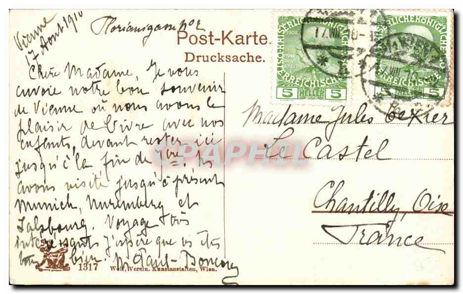 Autriche - Austria - Wien - Neptun Grotte m Gloriette - CPA  — Rückseite