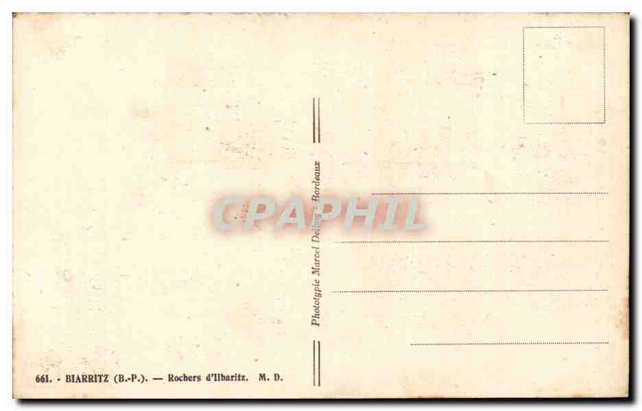 Biarritz - Rochers d Illbaritz - CPA  — Verso